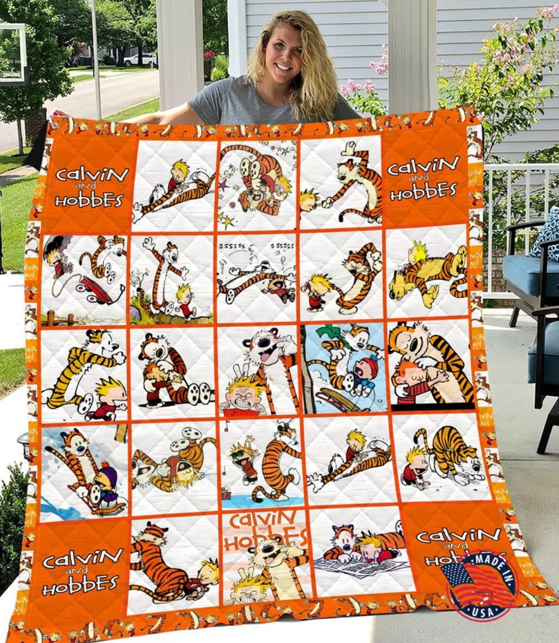 Personalized Calvin And Hobbes Blanket Quilt American Cartooncustom Quiltchristmas Gift Gift For Kid Birthday Gift